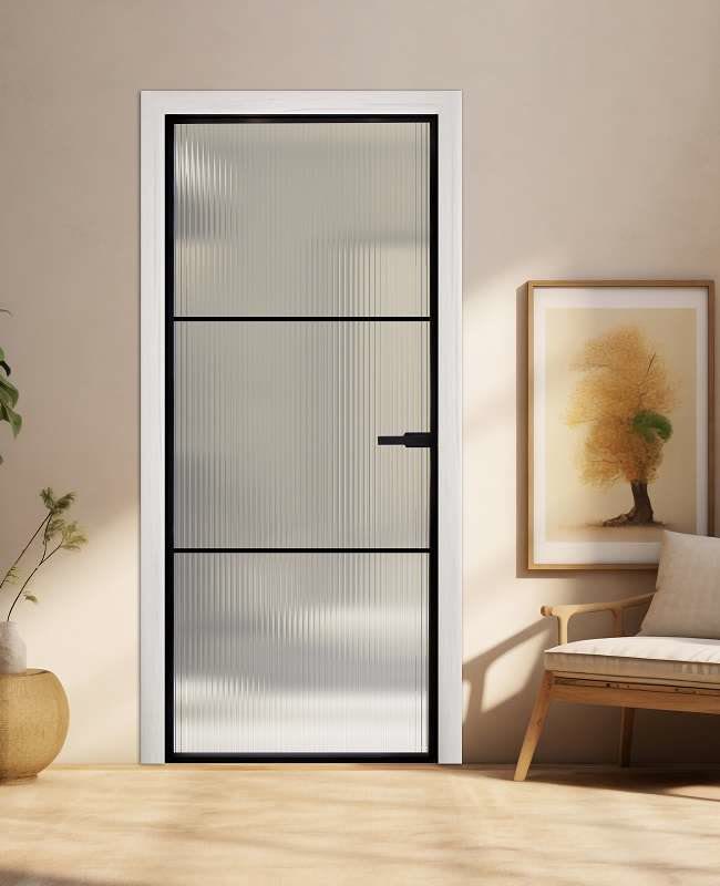 Slimline steel-framed glass door by Zenith Wright Pty Ltd